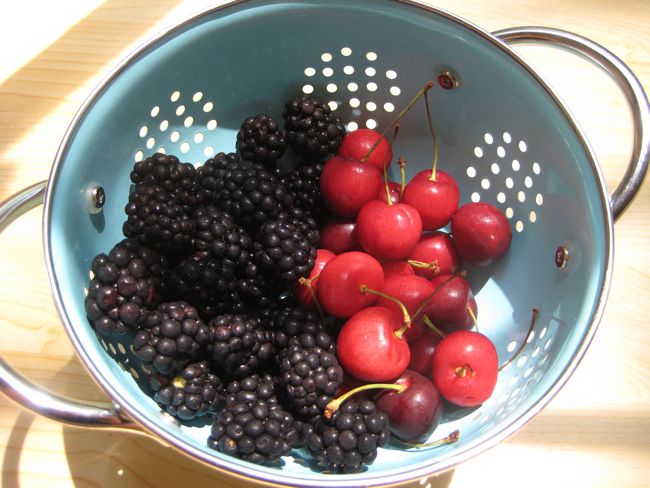 blackberries and cherries