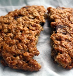 vegan banana oatmeal chocolate chip cookies